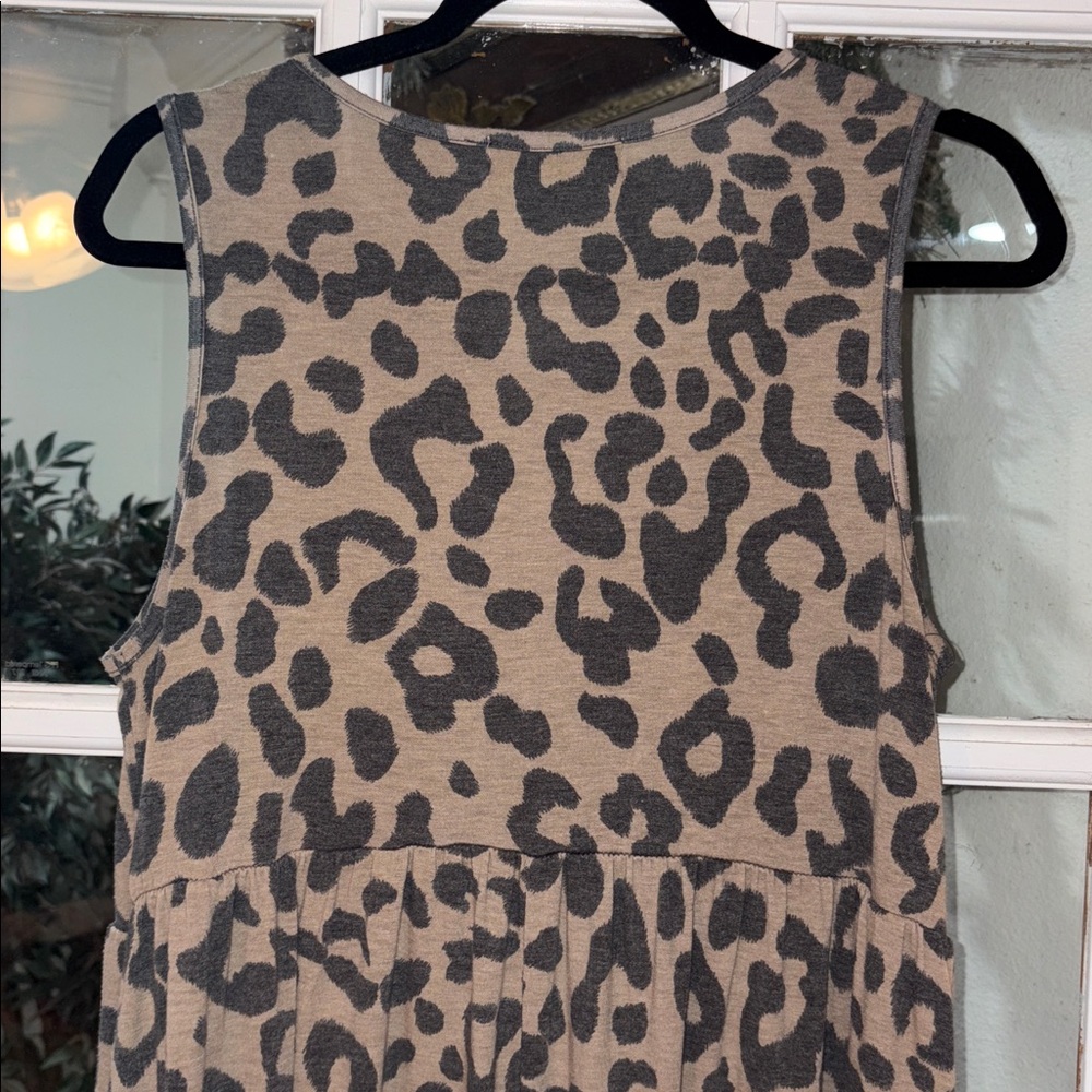 Impressions Neutral Leopard Print Sleeveless Maxi… - image 5